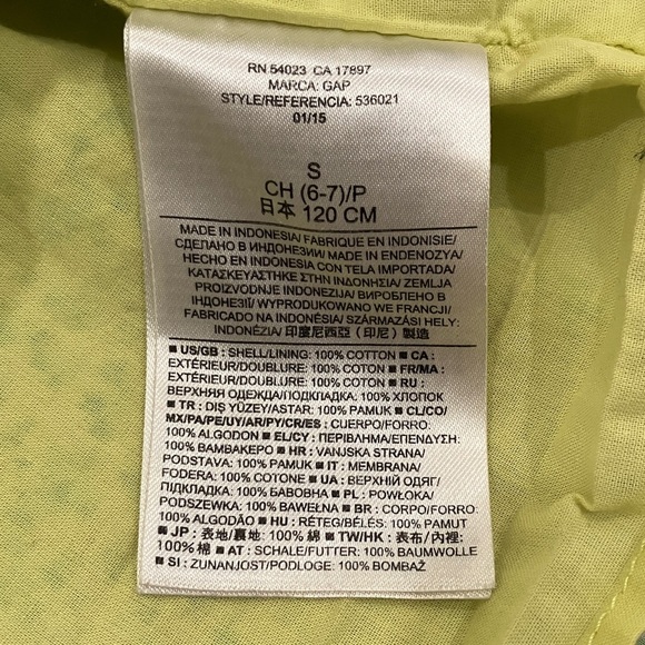 Gap girls size small / 6-7 years Charming Green summer Dress with inner lining - Picture 3 of 12